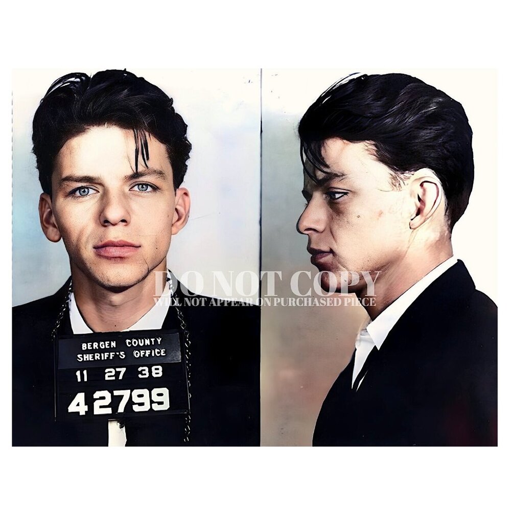Frank Sinatra Mugshot Photograph 8 X 10 - Rare 1938 Mug Shot Photo Poster Print